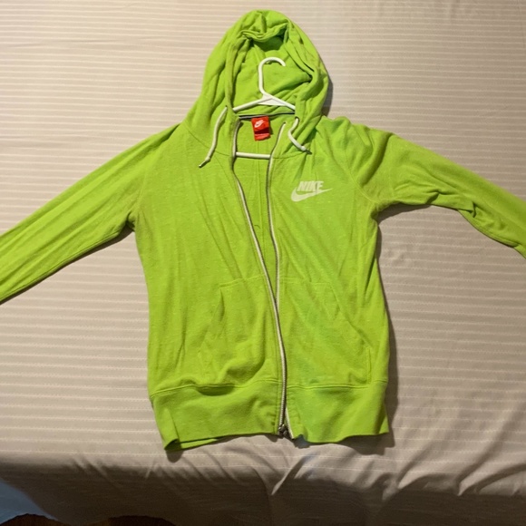 Nike Neon green zip up sweater - Picture 1 of 4